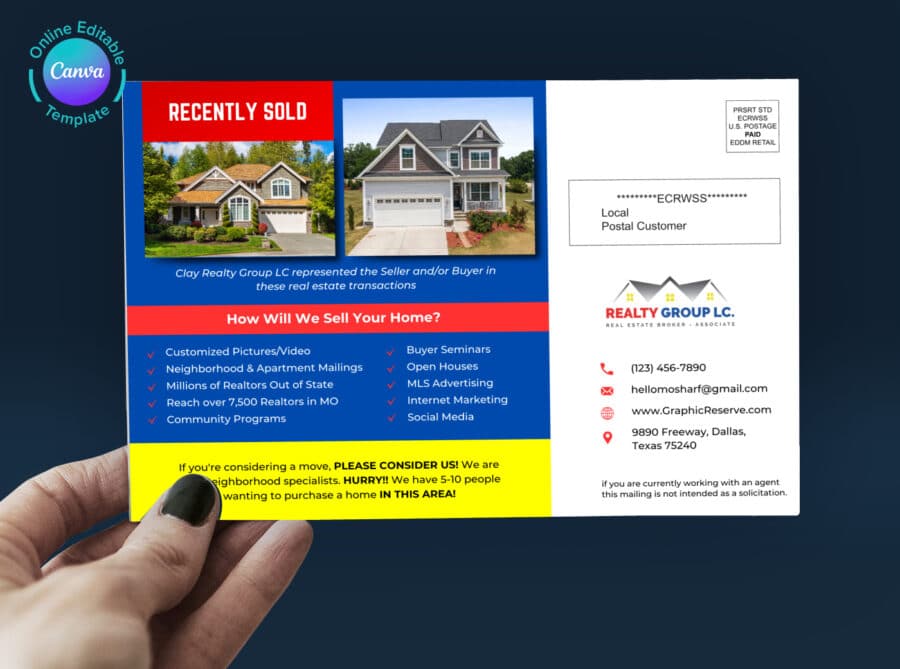 We Sell Real Estate EDDM Postcard Canva Editable Template (2)