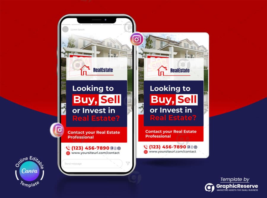 Buy or Sell Real Estate Instagram Story Post Canva Template