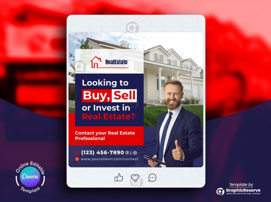 Buy or Sell Real Estate Social Media Banner Canva Template