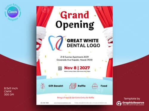 Canva Grand Opening Flyer Template