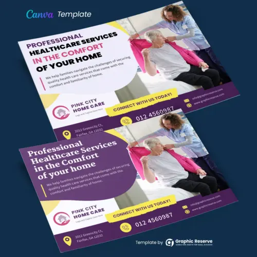 Elder Care and Home Care Direct Mail Postcard (Canva Template)