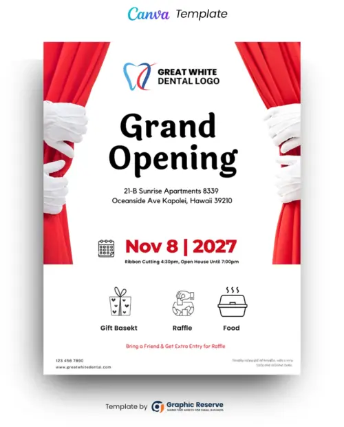 Grand Opening Flyer Canva Template