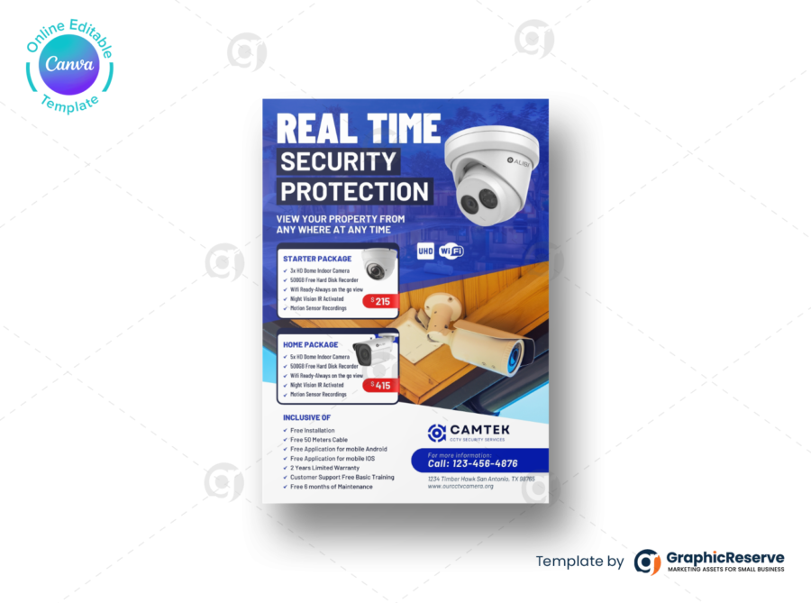 Home and Office CCTV Camera template in Canva editable1