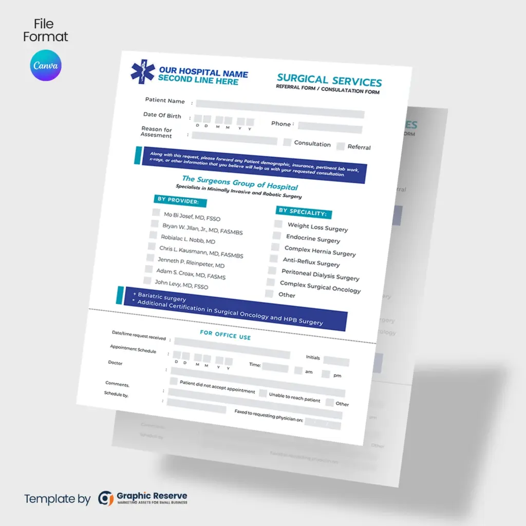 Medical Referral Form Template Canva Online Editable – Canva template