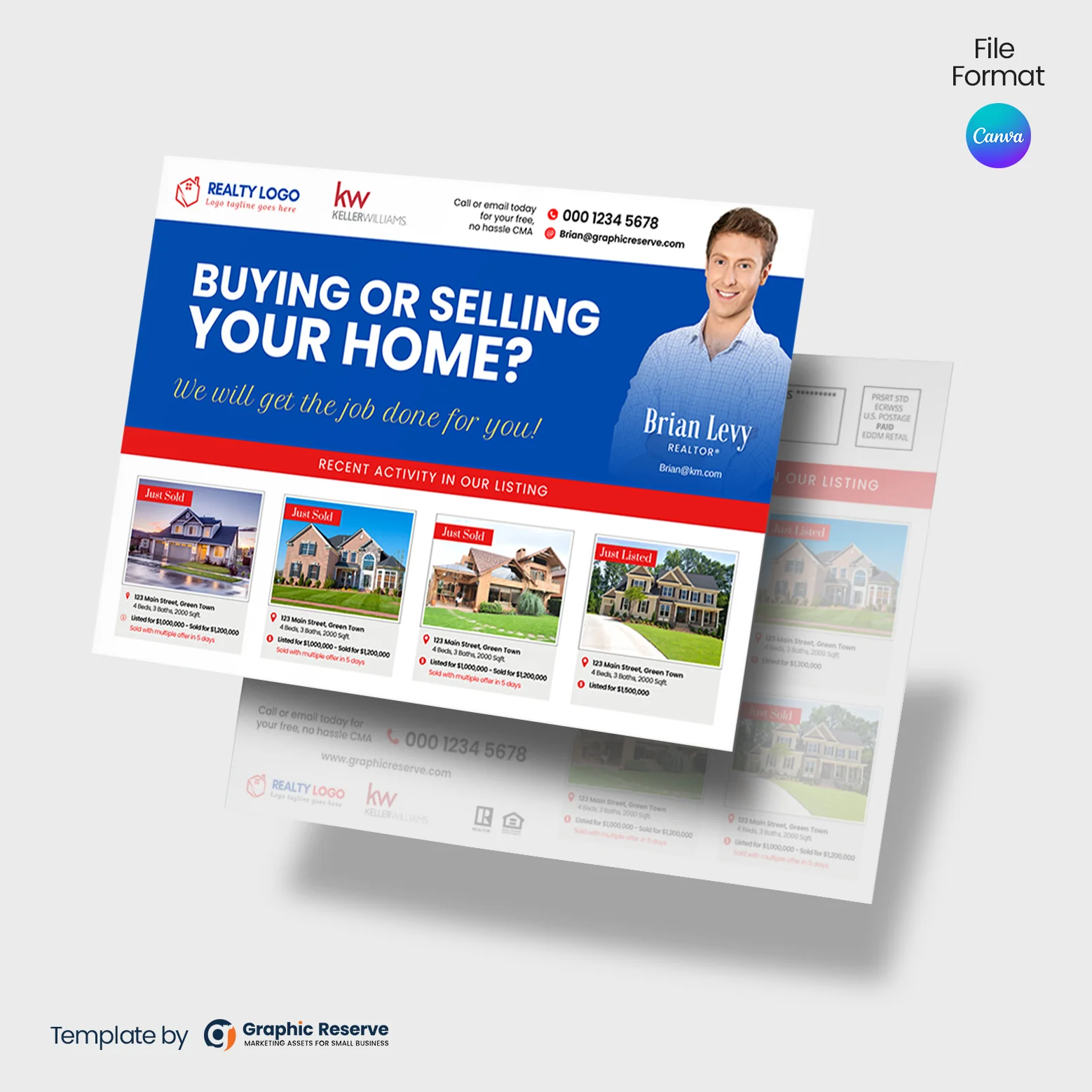 Real Estate Postcard Design Canva Template (Direct Mail EDDM)