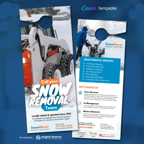 Snow Removal Door Hanger Template Canva