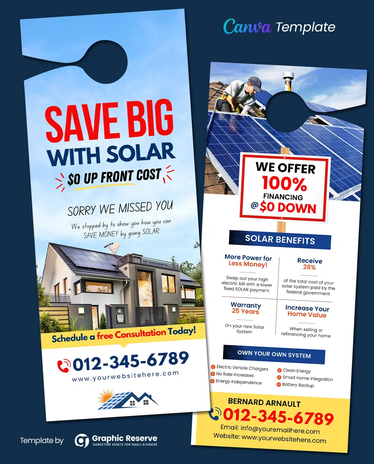 Solar Door Hanger Design Template Canva