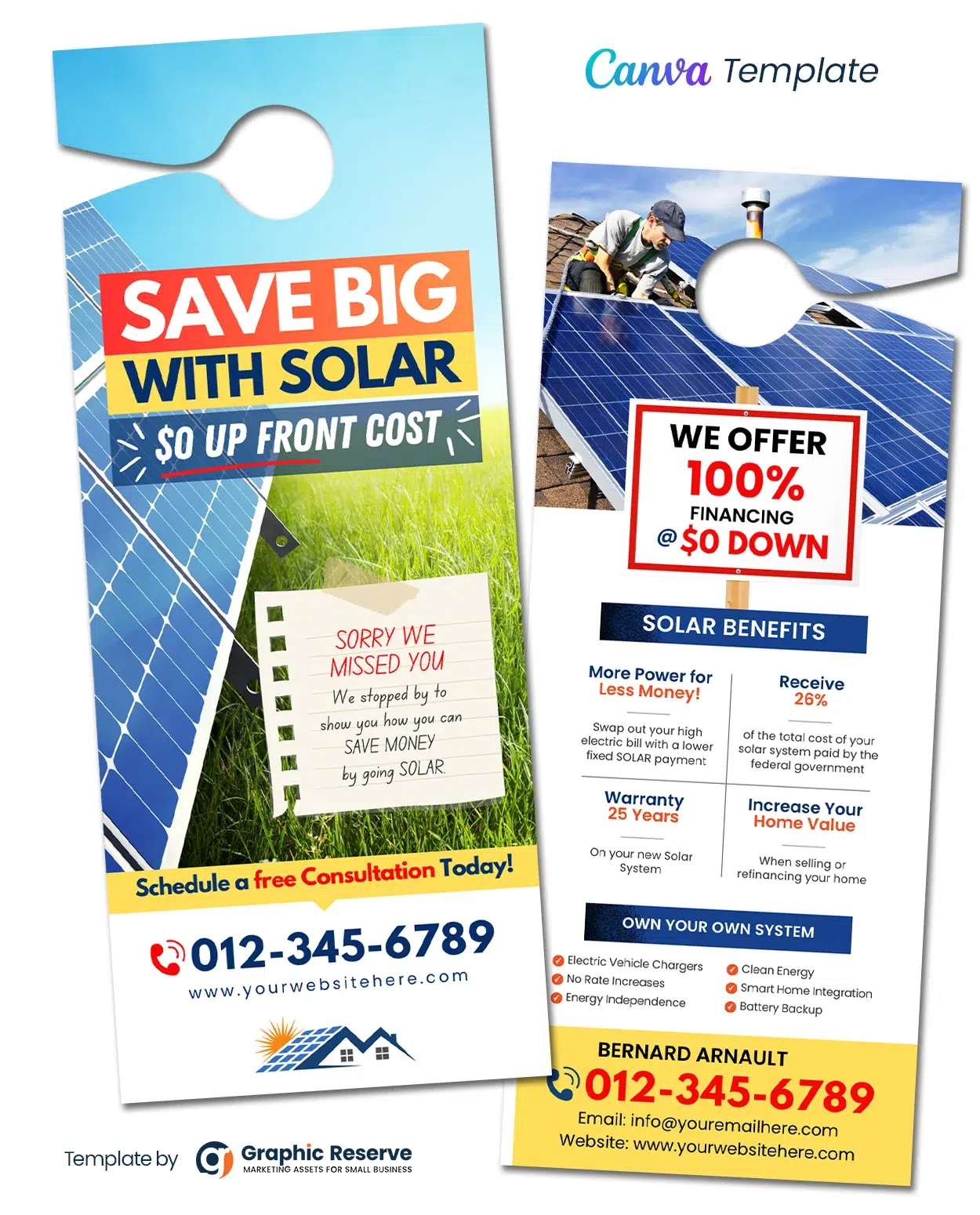 Solar Door Hanger Template Canva