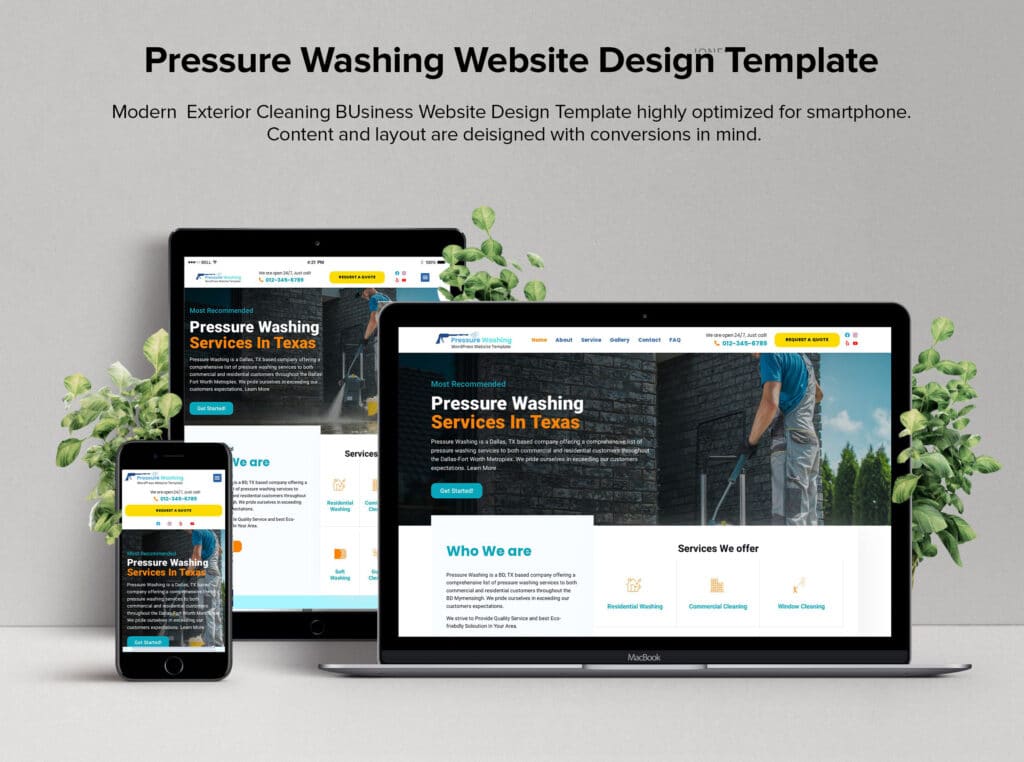 pressure washing website design