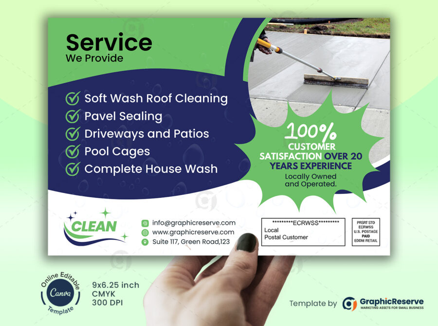Cleaning Service EDDM Mailer Design Canva Template.b