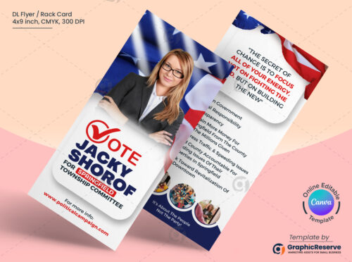 Election Campaign Political Rack Card Canva Template