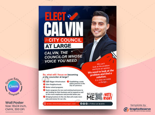 Election Poster Design Canva Template