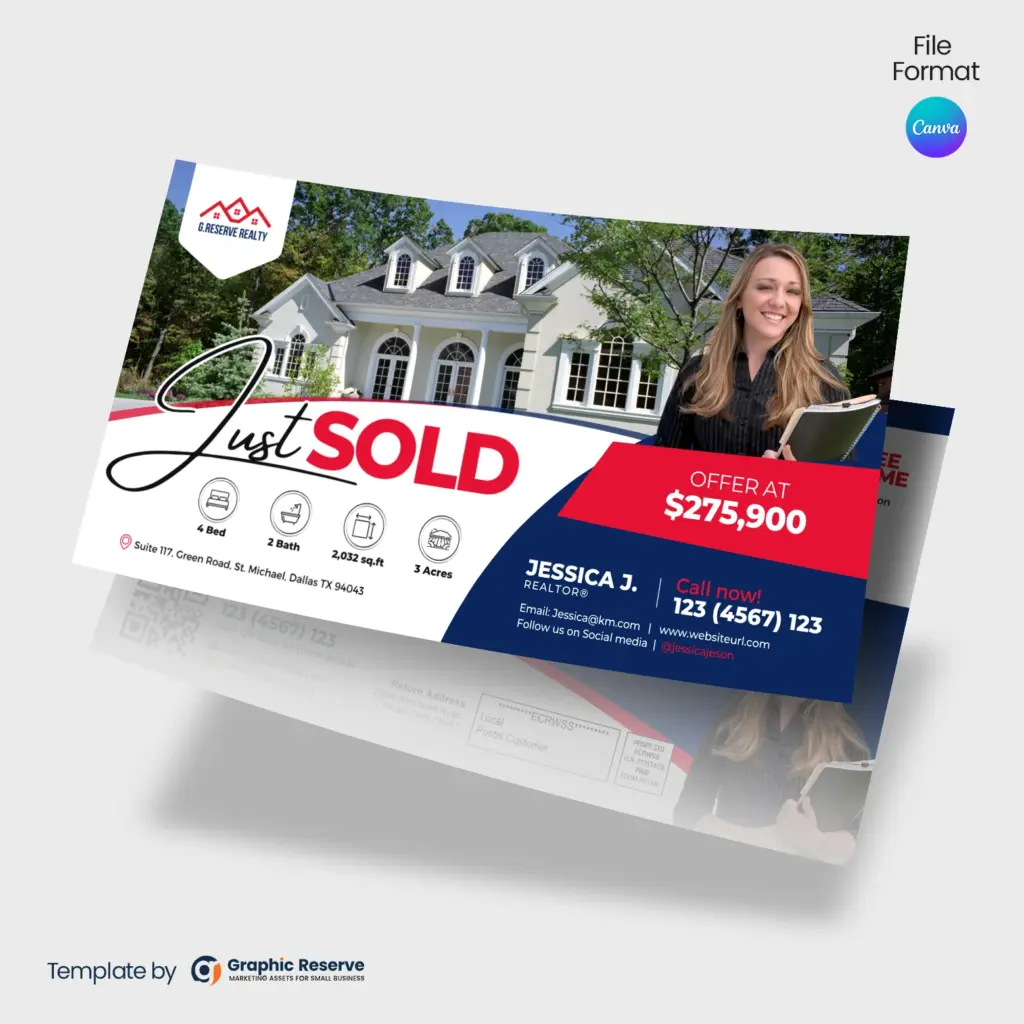 Just Sold Direct Mail EDDM (Canva Template) – Canva template