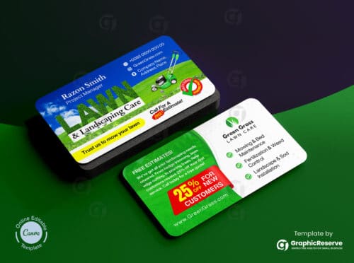 Landscaping Business Card Canva Template