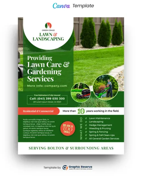 Lawn Care And Landscaping Services Flyer/poster