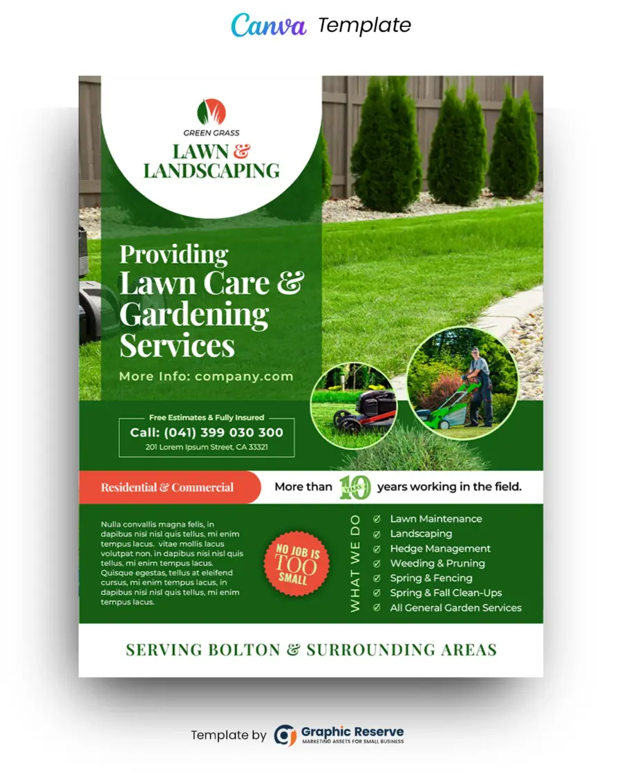 Lawn Care And Landscaping Services Flyer/poster