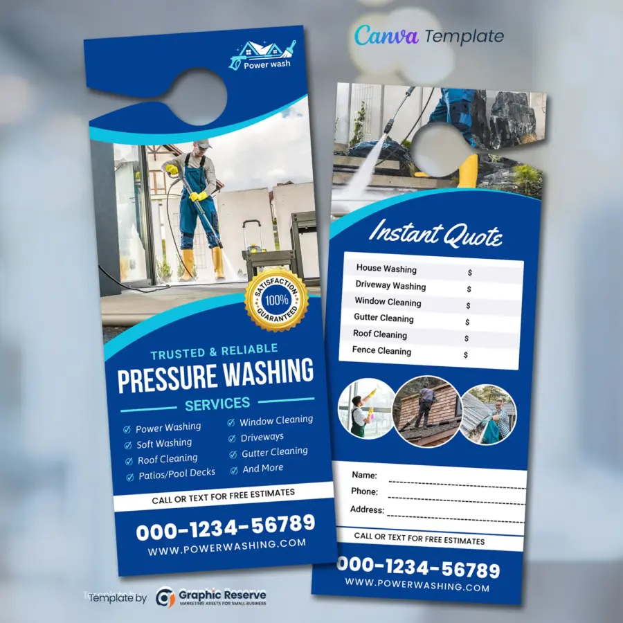 Pressure Washing Instant Quote Door Hanger Template