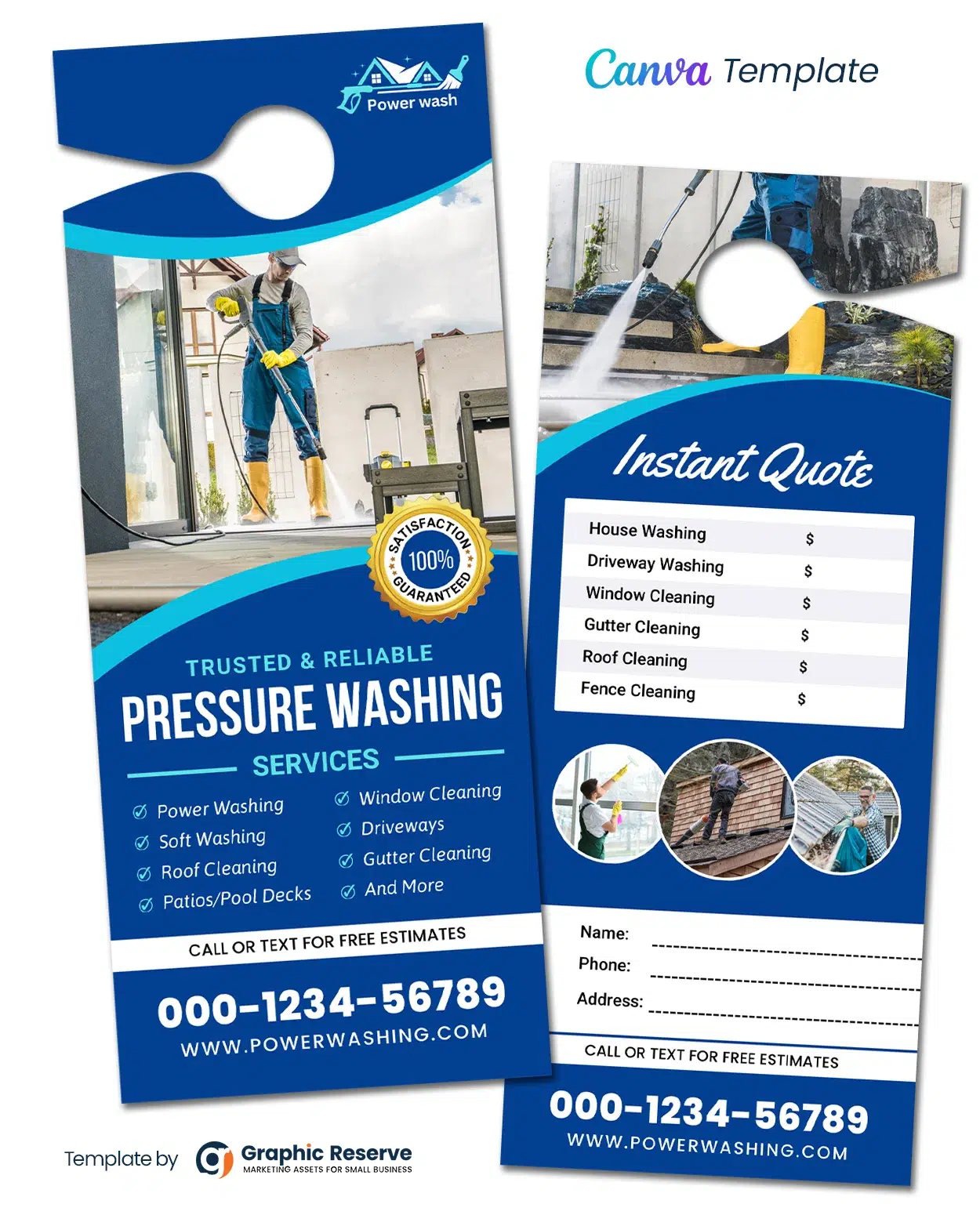 Pressure Washing Instant Quote Door Hanger Template