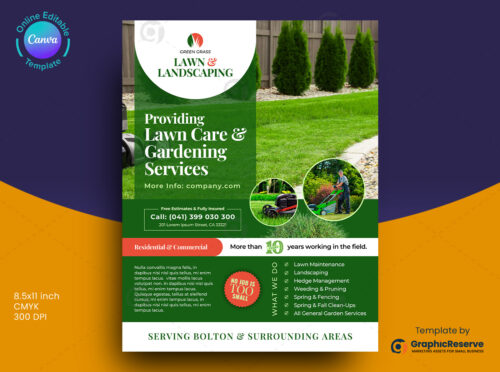 lawn care and landscaping services flyer
