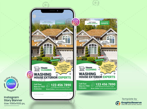 Exterior Cleaning Experts Instagram Story Post Canva Template