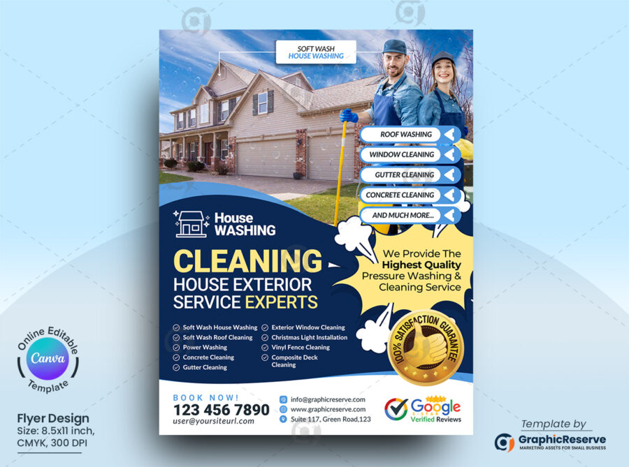 Exterior Washing Experts Flyer Canva Template