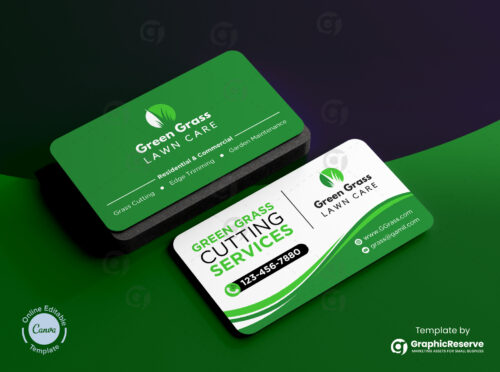 Green Grass Cutting Services Business Card