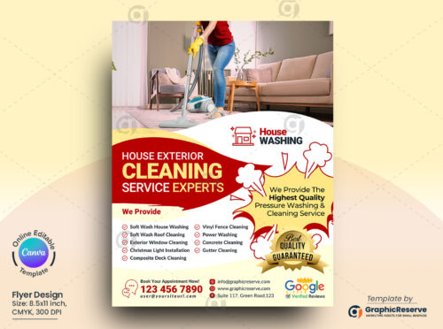House Exterior Cleaning Experts Canva Flyer Design
