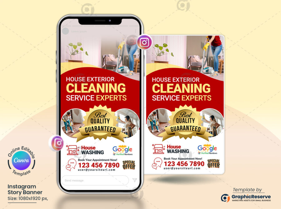 House Exterior Cleaning Experts Canva Instagram Story Post Design