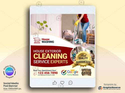 House Exterior Cleaning Experts Canva Social Media Post Design