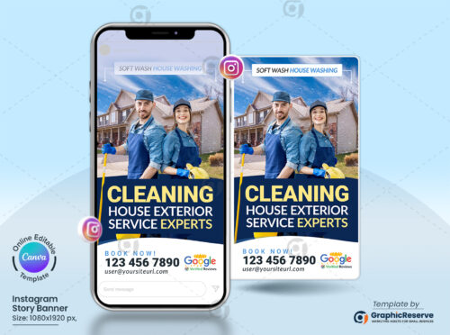 House Exterior Washing Experts Instagram Story Canva Template