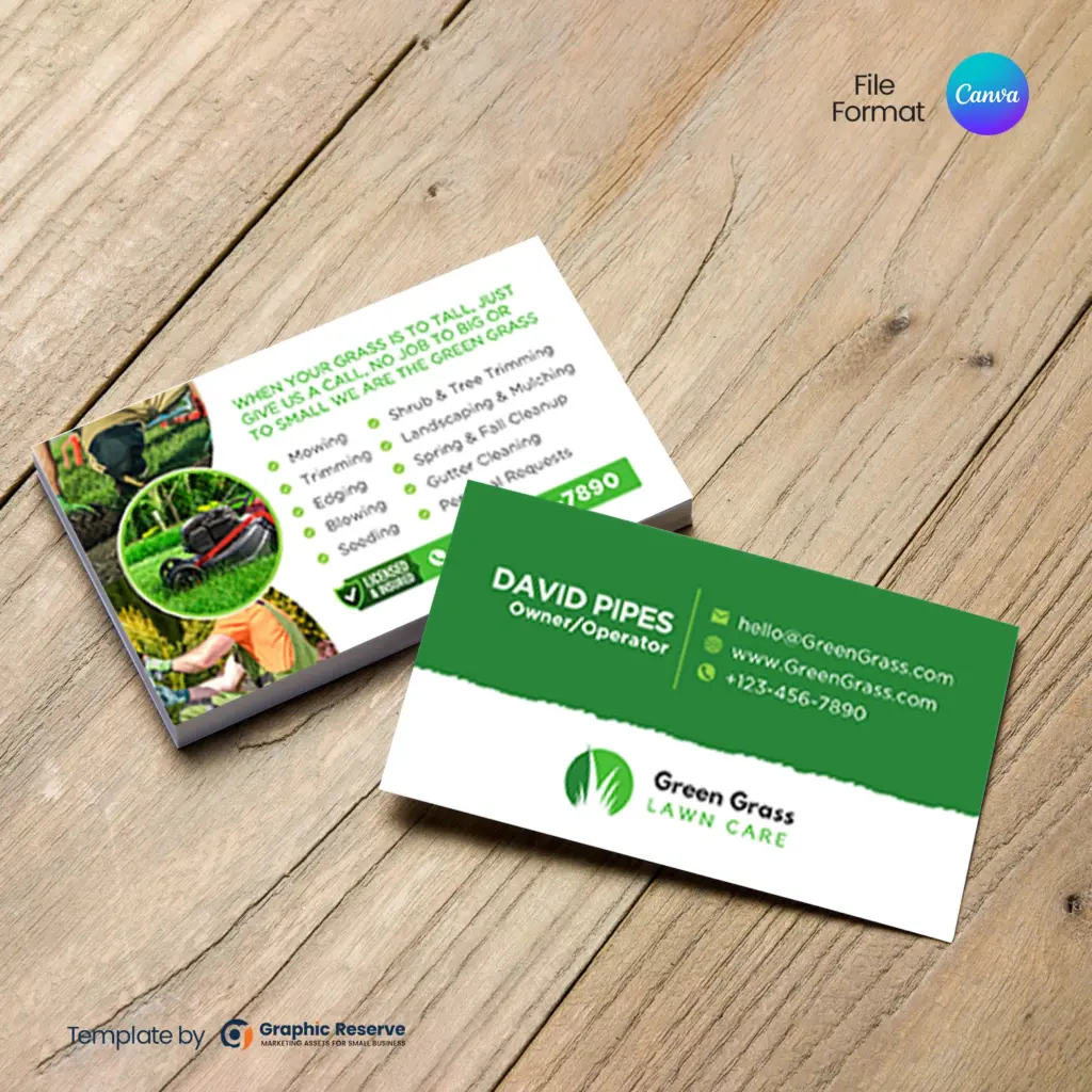 Landscaping and Lawn Care Business Owner Business Card