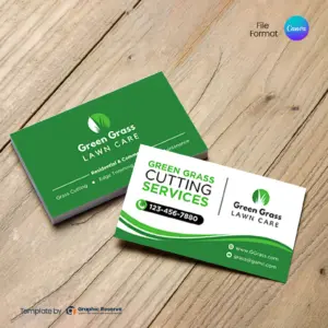 Lawn Care Green Grass Cutting Services Business Card – Canva template