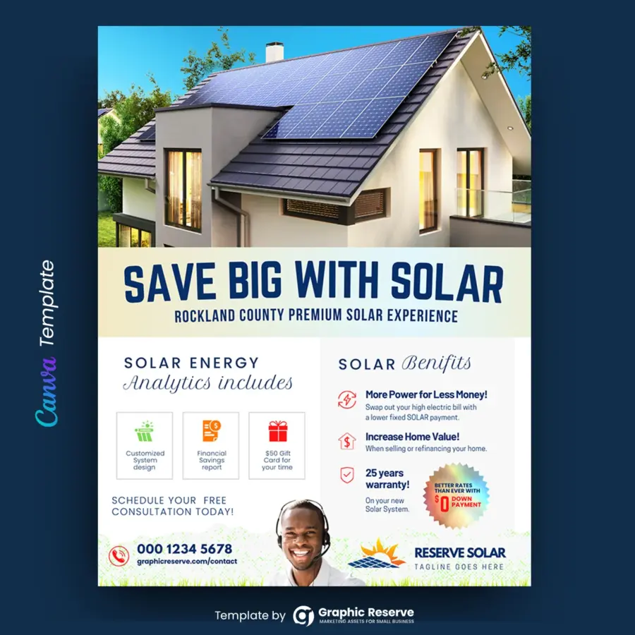 Solar Flyer Canva Design Template