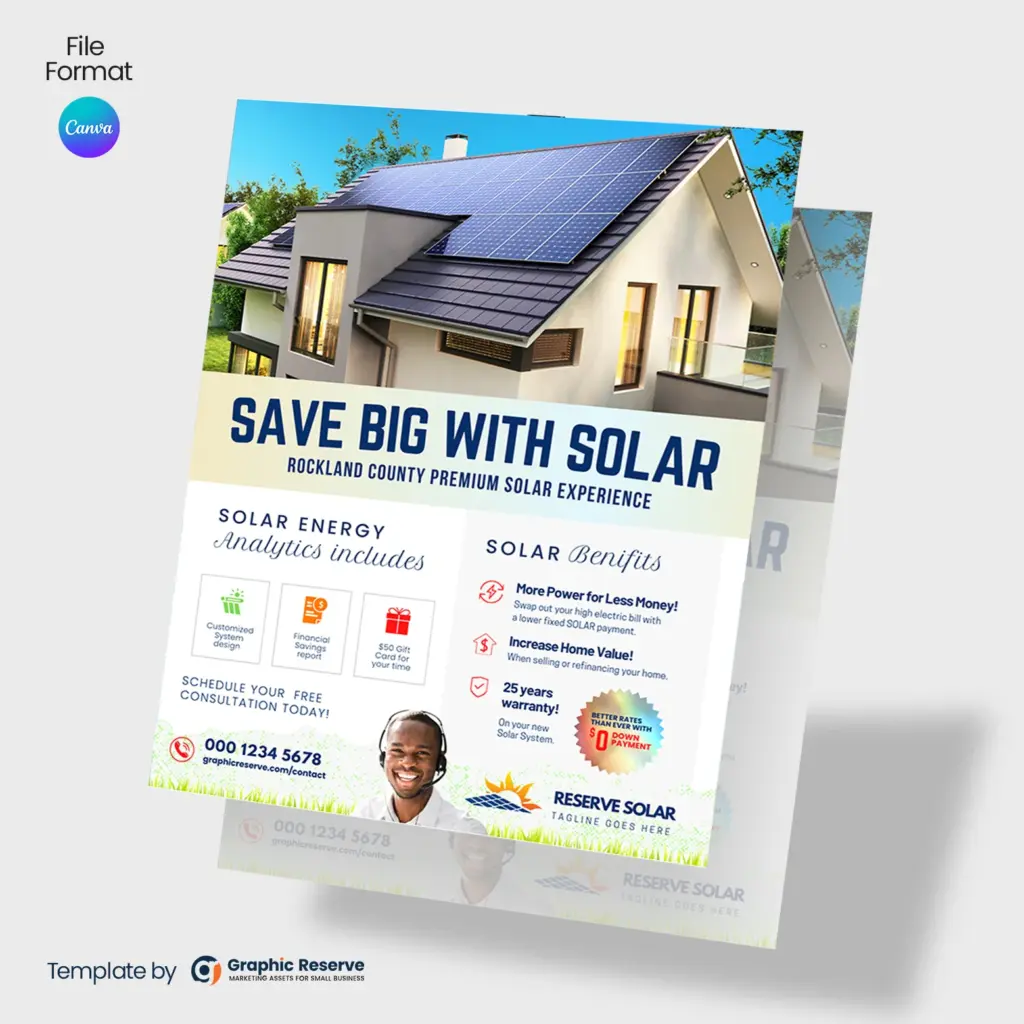 Solar Flyer Canva Design Template