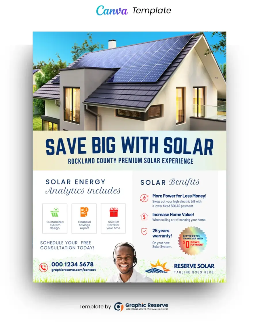 Solar Flyer Canva Design Template