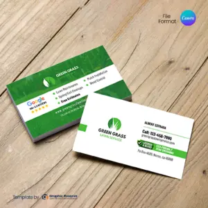 Canva Lawn Care And Landscaping Services Business Card – Canva template