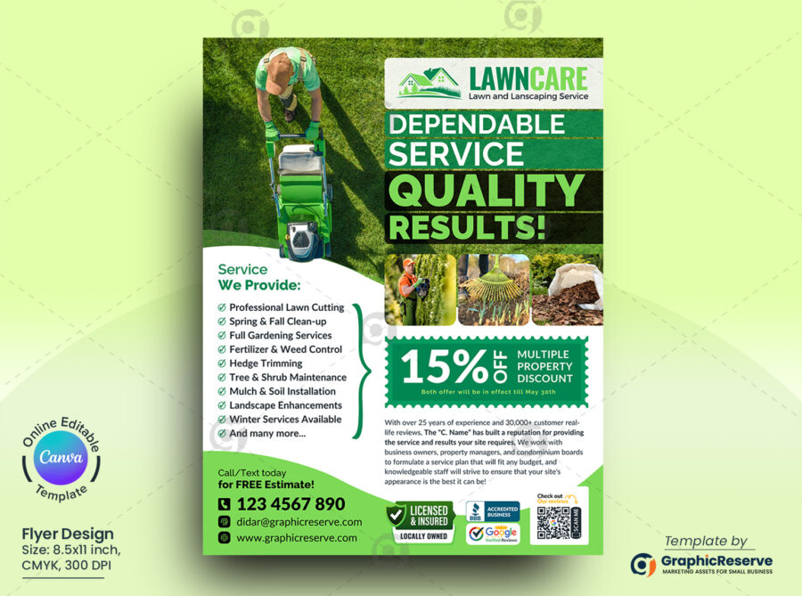 Garden & Landscaping Services Flyer Canva Template
