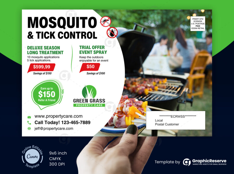 Lawn Care Mosquito & Tick Control Eddm Postcard (2)