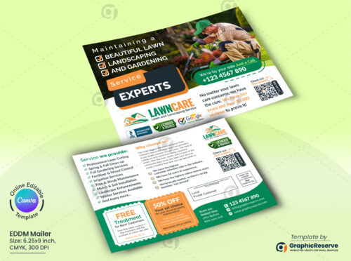 Lawn and Landscaping Service Experts EDDM Canva Template