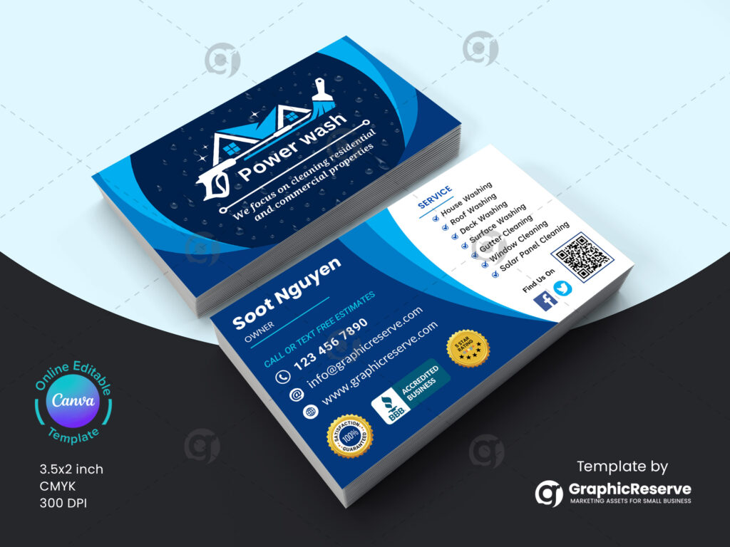 Pressure Washing Business Card