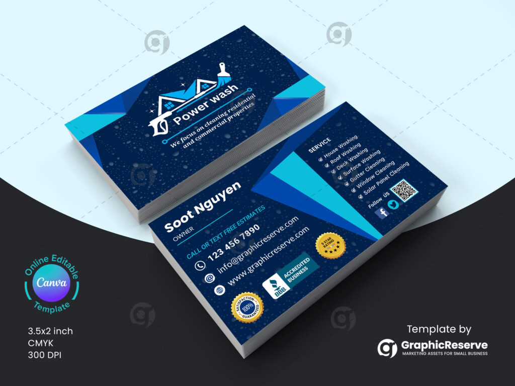 Pressure Washing Business Card Mockup