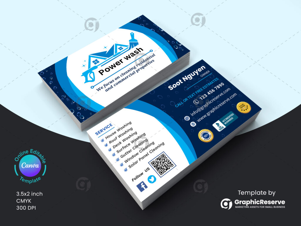 Pressure Washing Business Card Mockup