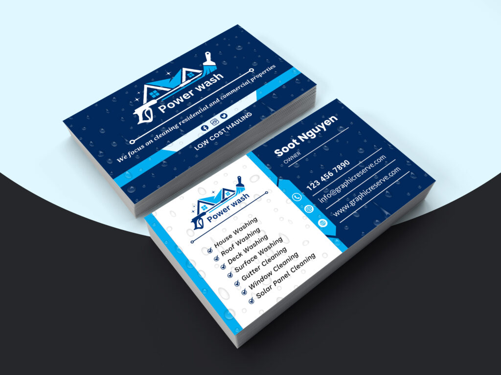 Pressure Washing Business Card Mockup