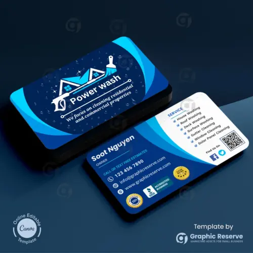 Pressure Washing Business Card Template