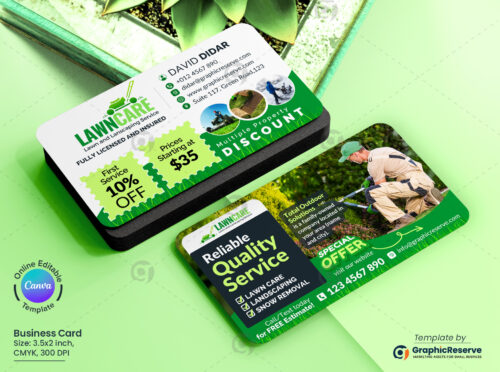 Quality Landscaping Business Card Design Canva Template
