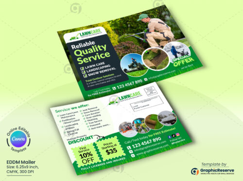 Quality Landscaping Direct Mail EDDM Canva Template