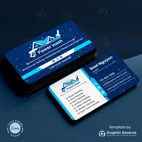 Soft Washing Business Card Canva Template