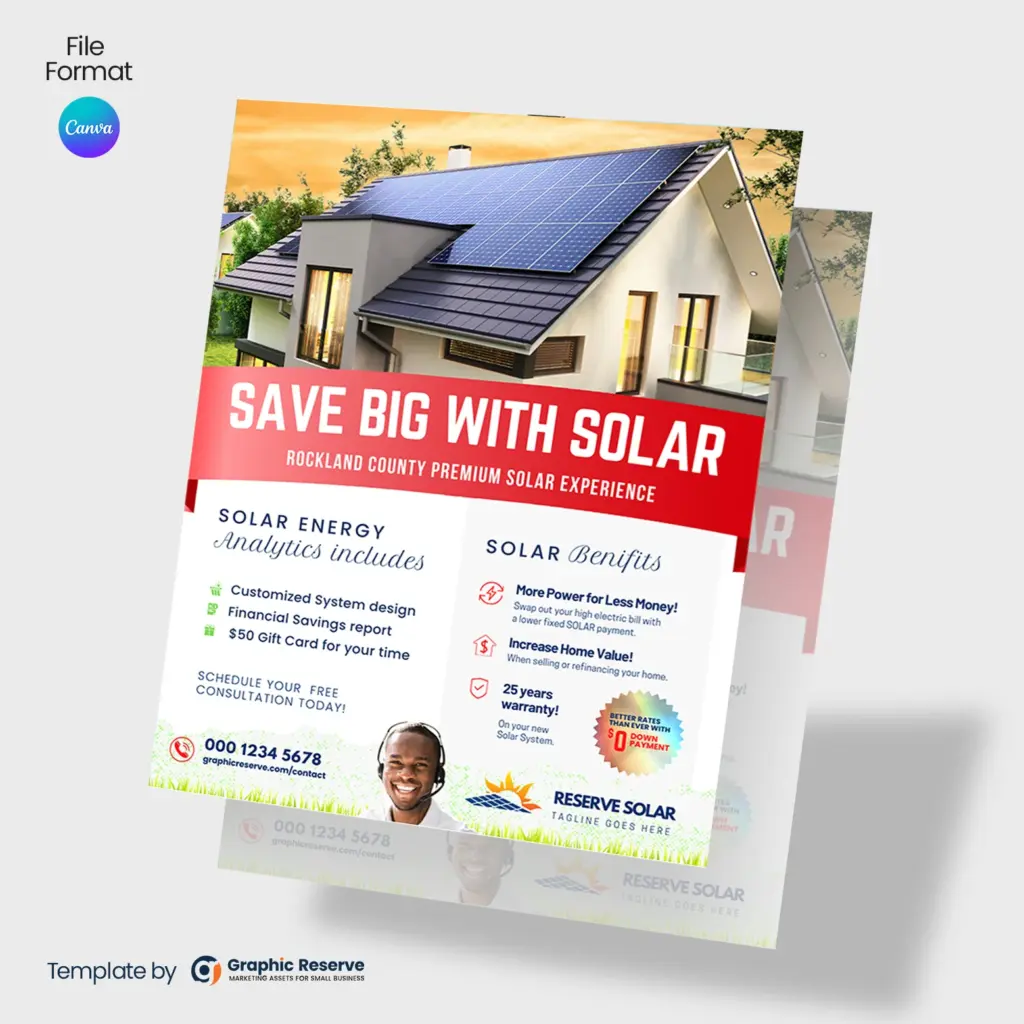 Solar Flyer Design for Solar Advertising Examples – Canva Template