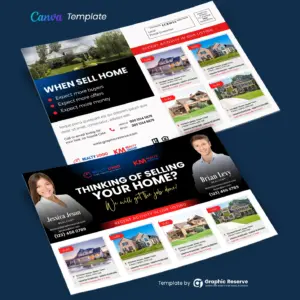 Co-marketing Real Estate Postcard Design Canva Template – Canva template
