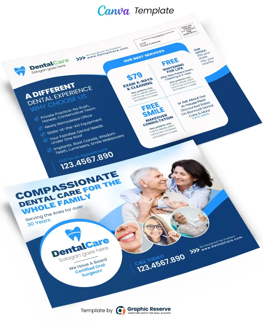 Dental Promotional Service Canva EDDM Mailer